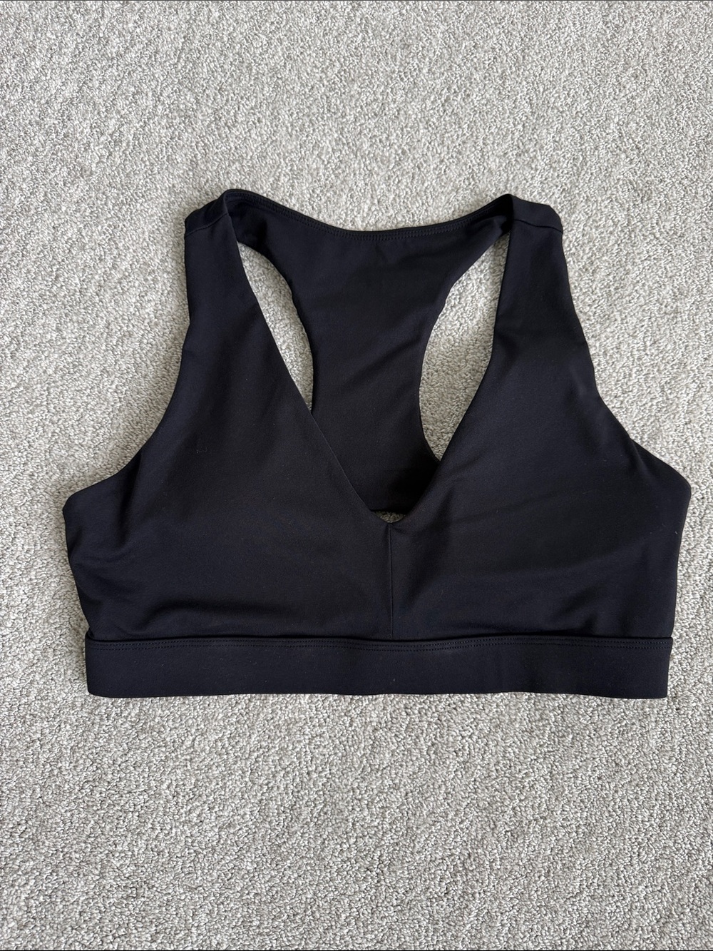 Fabletics Black V-Neck Racerback Sports Bra